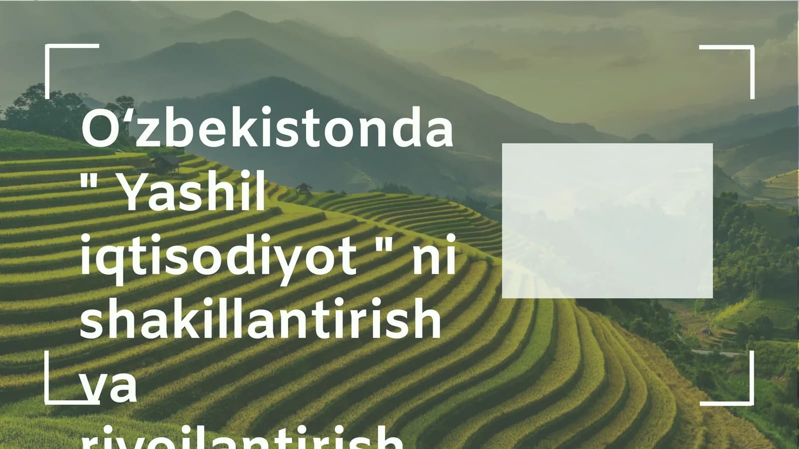 "Yashil iqtisodiyot"