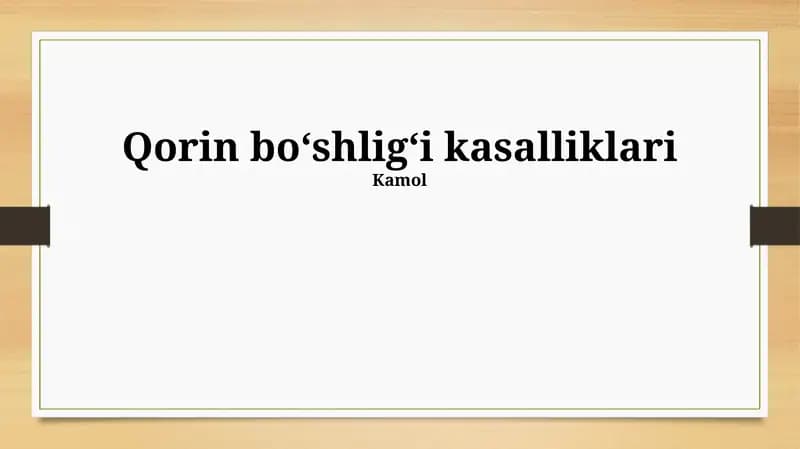 Qorin bo'shlig'i kasalliklari