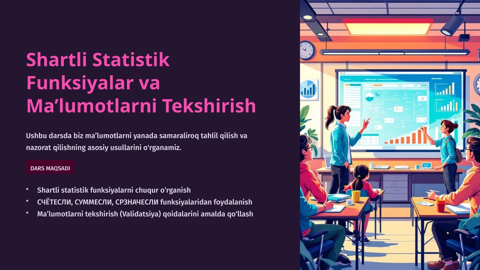 Shartli Statistik Funksiyalar va Ma’lumotlarni Tekshirish