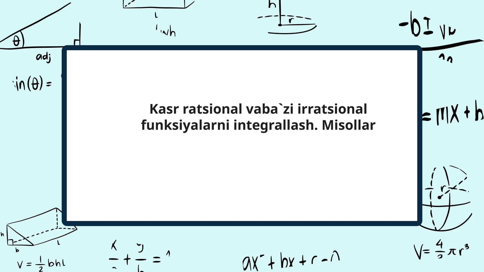 Kasr-ratsional funksiyalarni integrallash