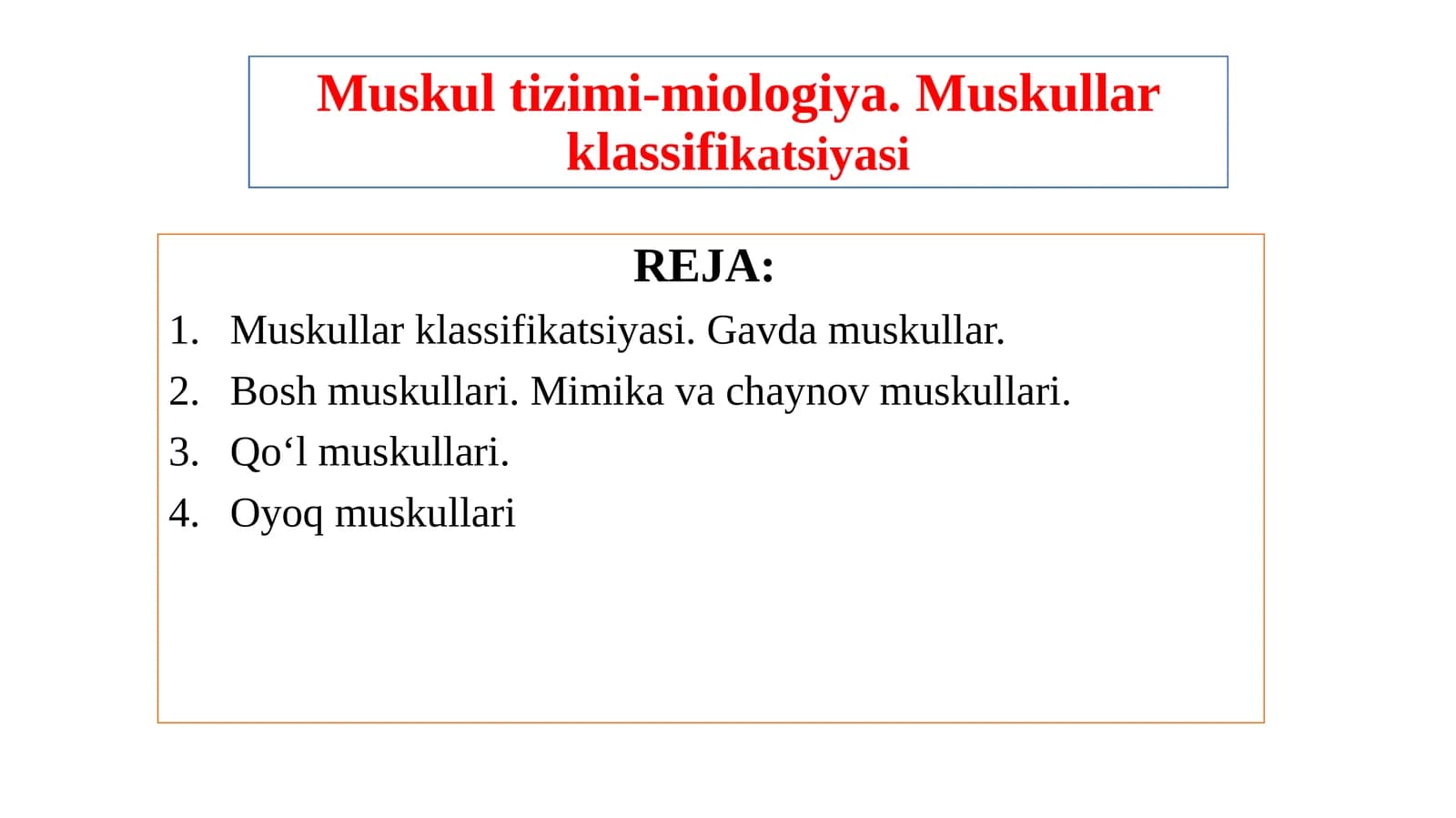 Muskultizimi-miologiya.Muskullarklassifikatsiyasi
