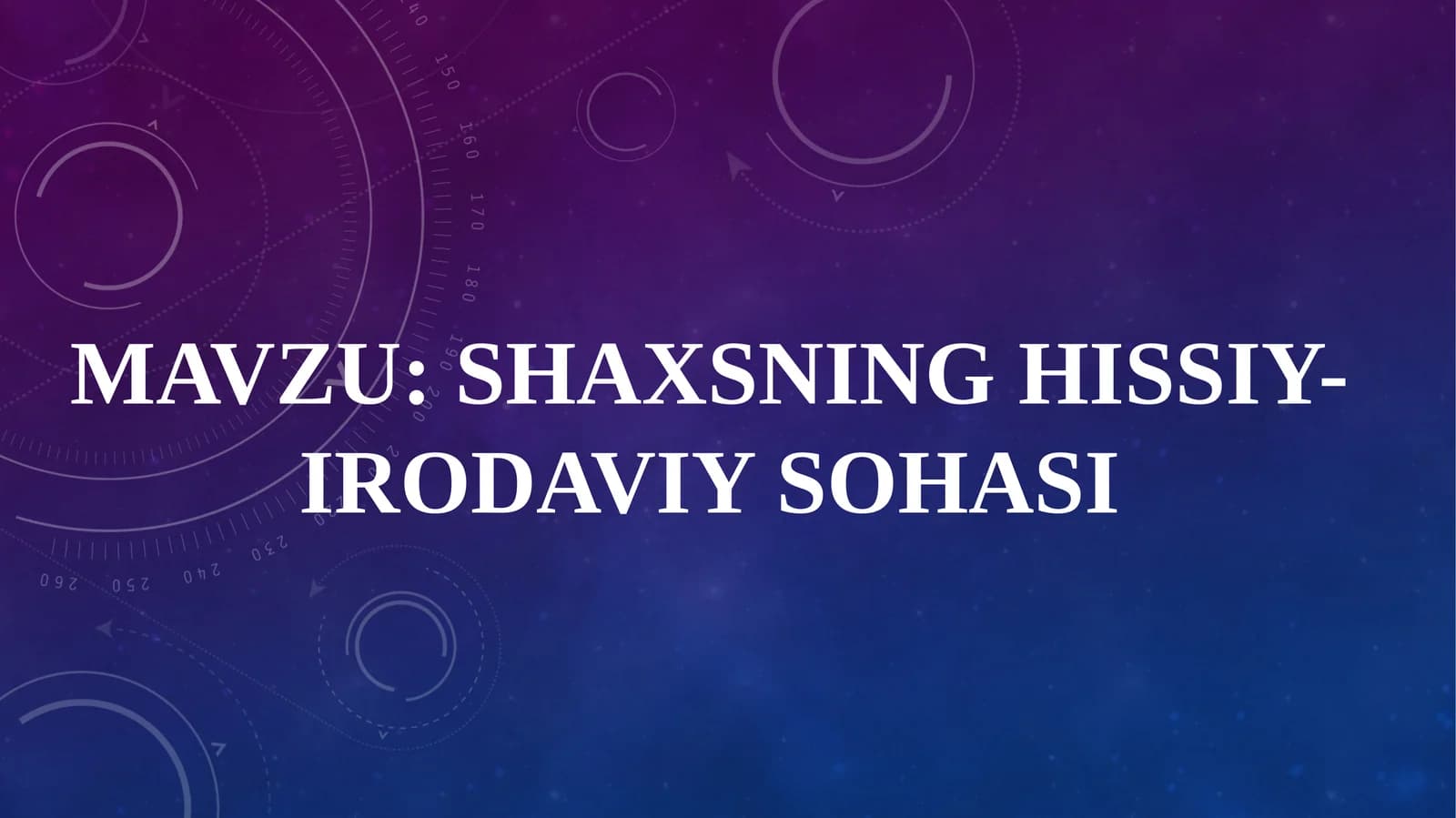 Shaxsning hissiy-irodaviy sohasi