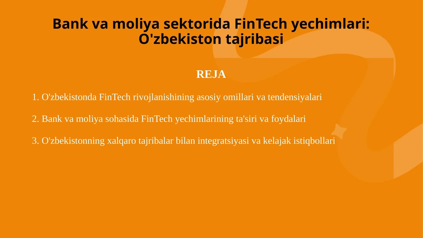 Bank va moliya sektorida FinTech yechimlari  O'zbekiston tajribasi