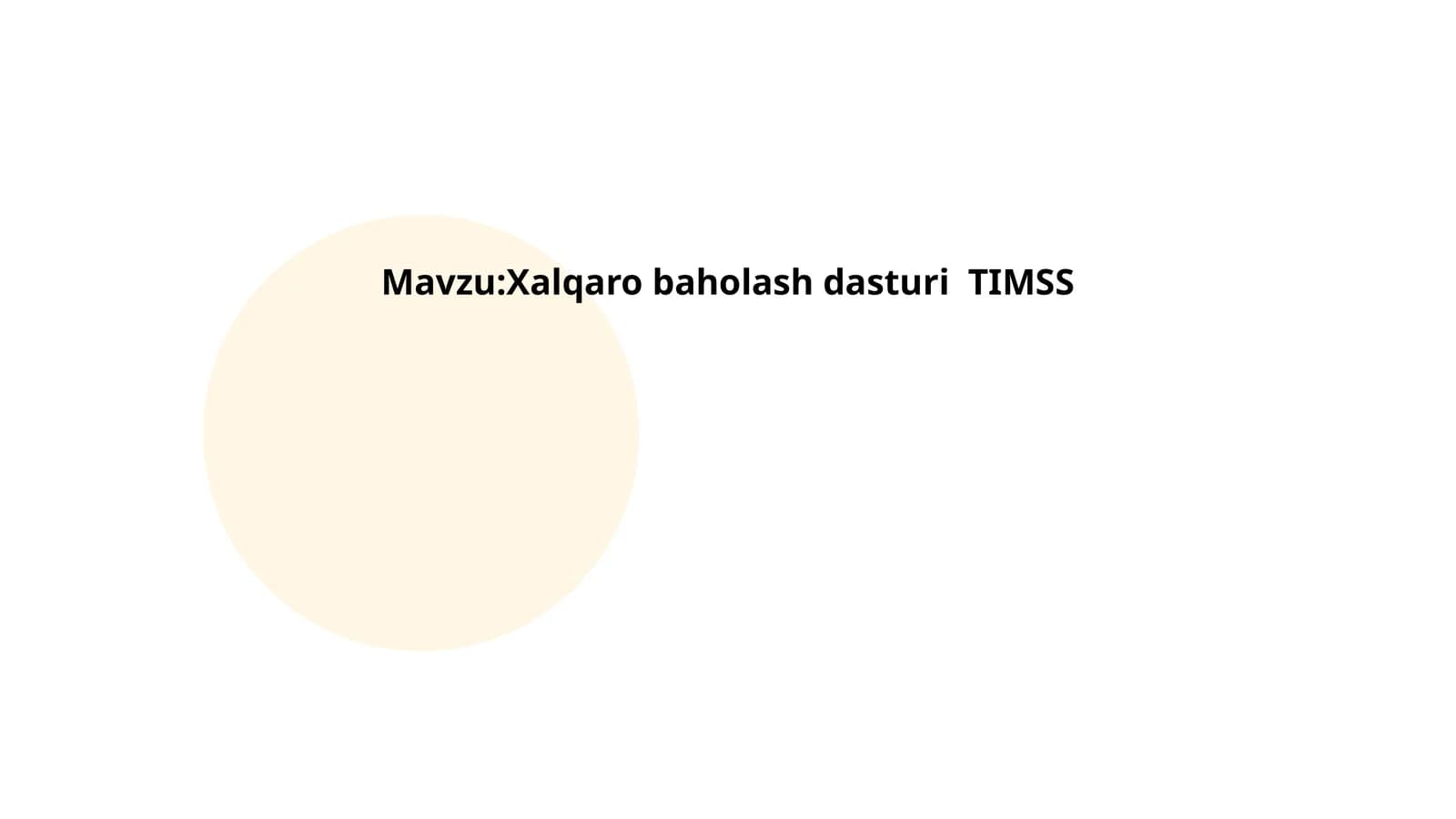 Xalqaro baholash dasturi TIMSS