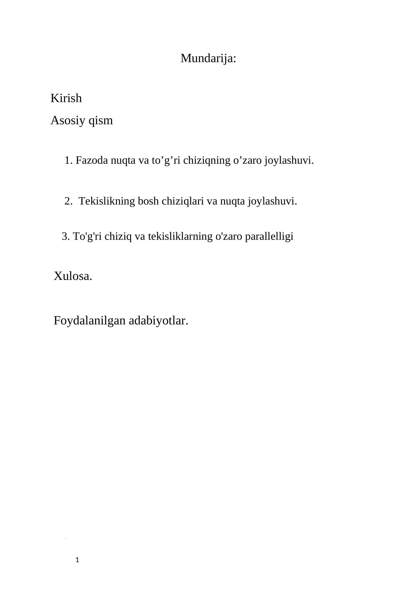 Matematika sohasidagi ta'lim sifatini oshirish va ilmiy-tadqiqotlarni rivojlantirish chora-tadbirlari