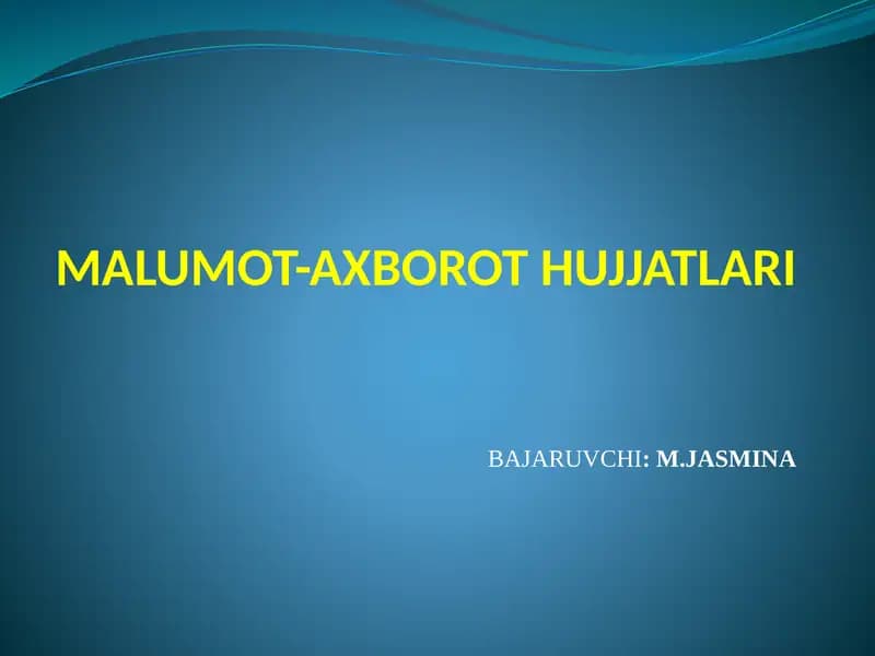 Maʼlumot -axborot hujjatlari