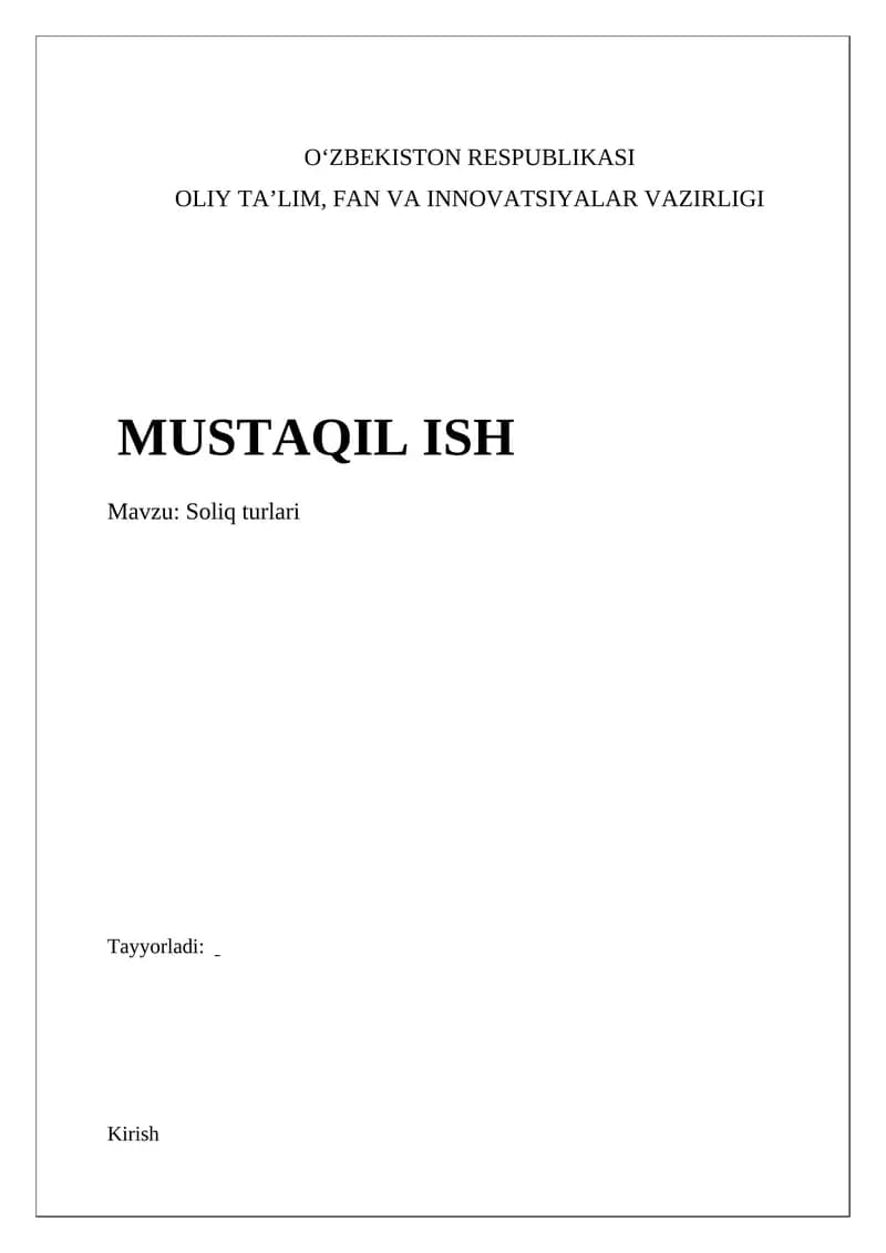Soliq turlari