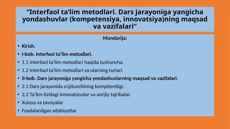 Interfaol ta'lim metodlari