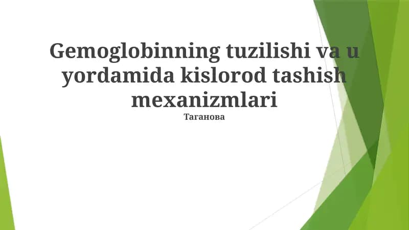 Gemoglobin Tuzilmasi