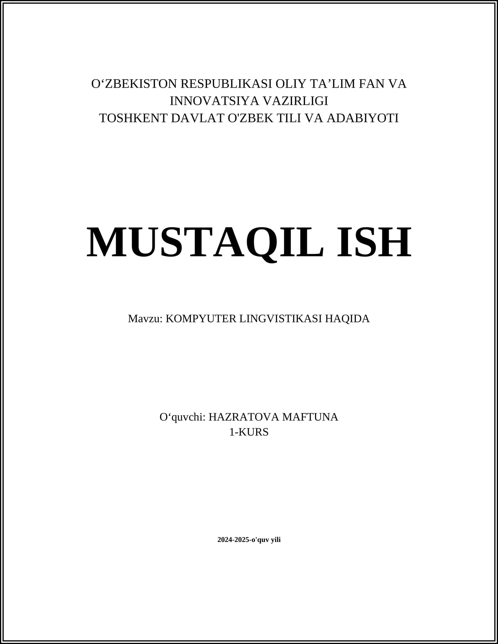 KOMPYUTER LINGVISTIKASI HAQIDA