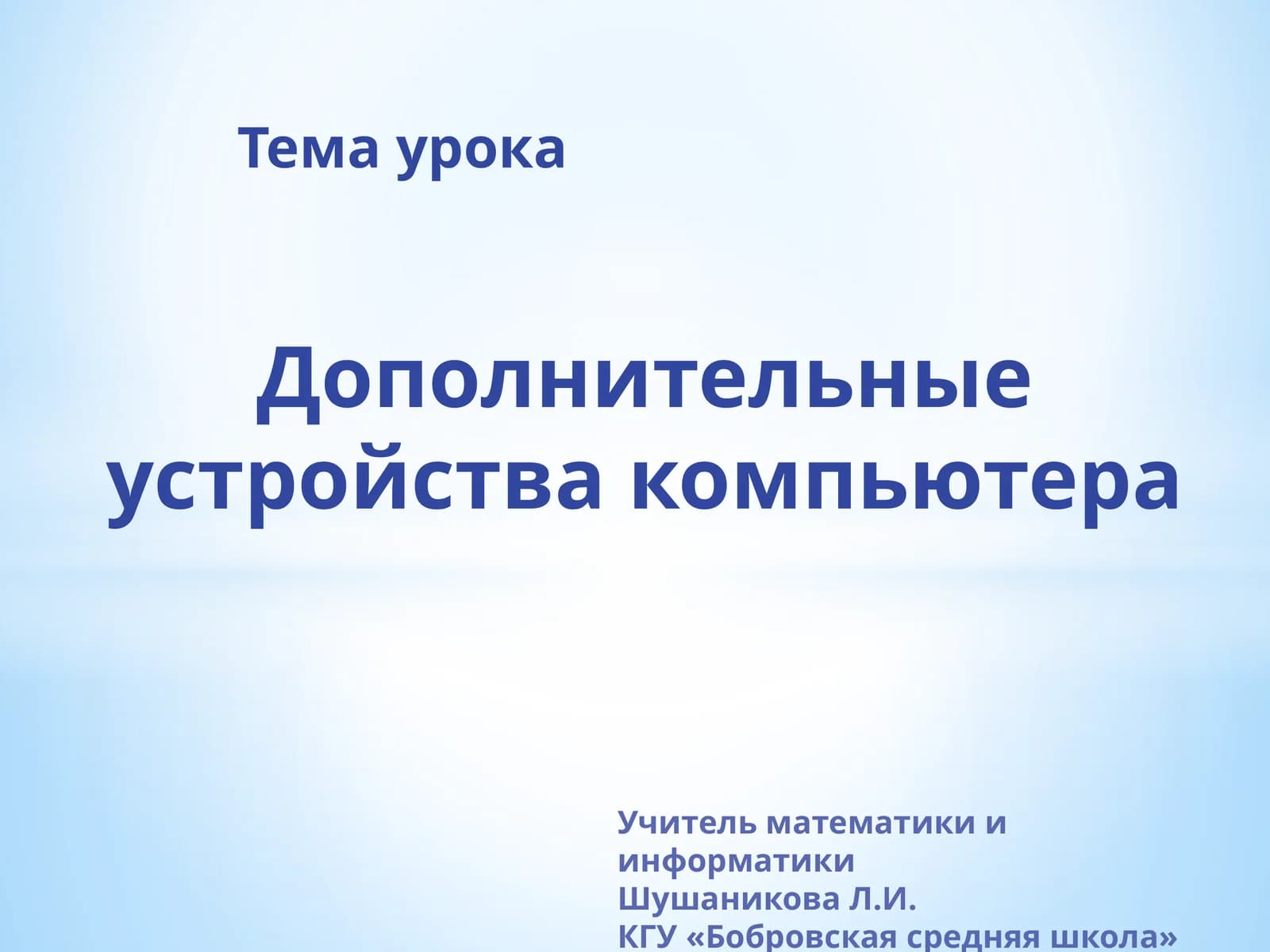 Дополнительные устройства компьютера