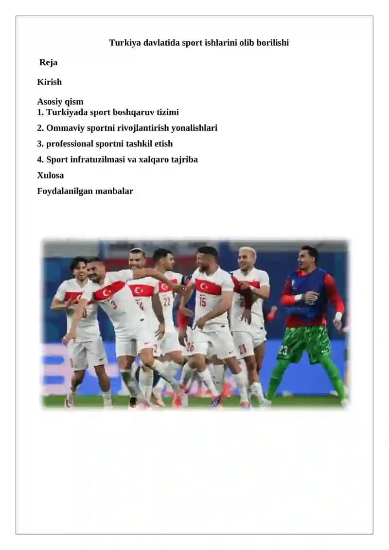 Turkiya sport siyosati