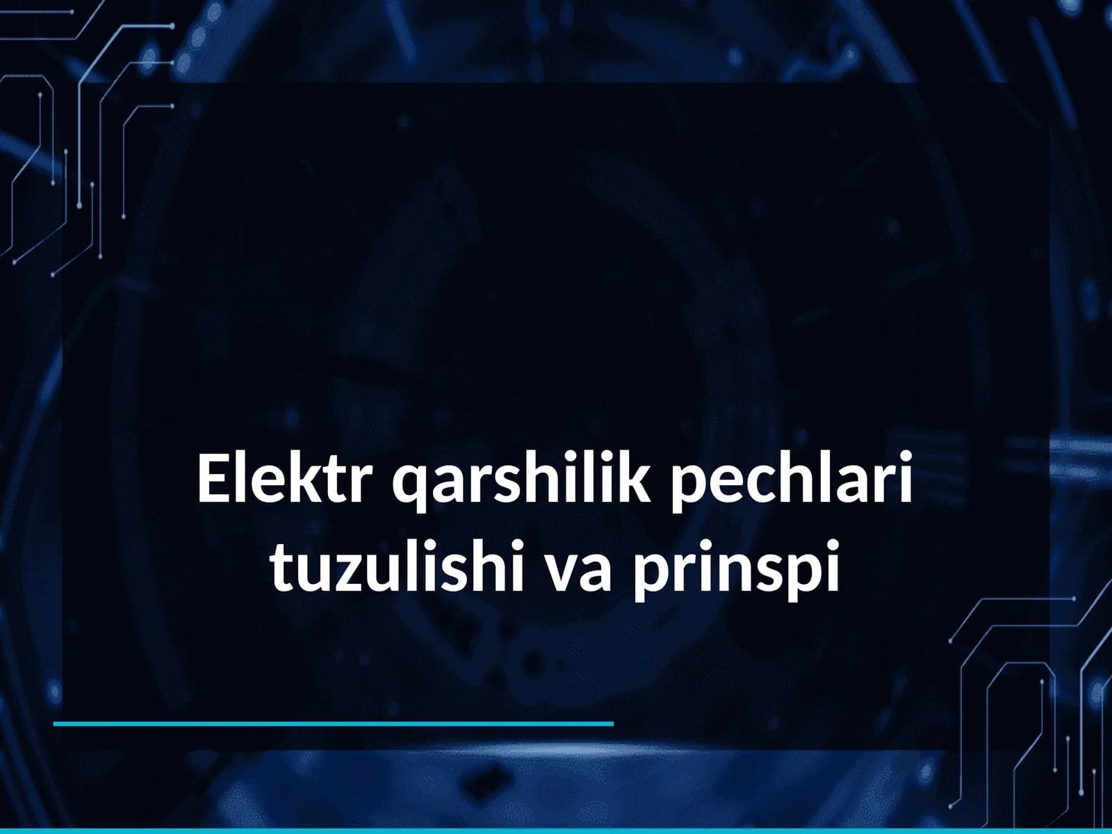 Elektr qarshilik pechlari tuzulishi va prinspi