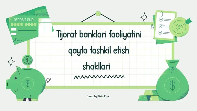 Tijorat banklari faoliyatini qayta tashkil etish shakllari