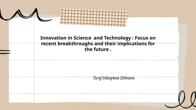 Innovation in Science and Technology