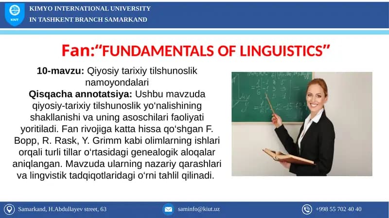 Qiyosiy Tarixiy Tilshunoslik Namoyonlari