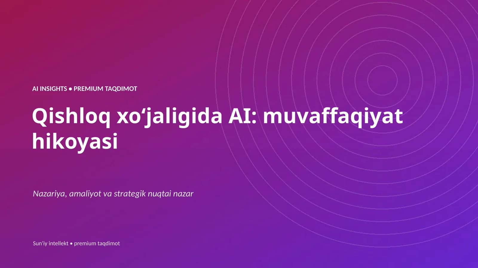 AI INSIGHTS • PREMIUM TAQDIMOT