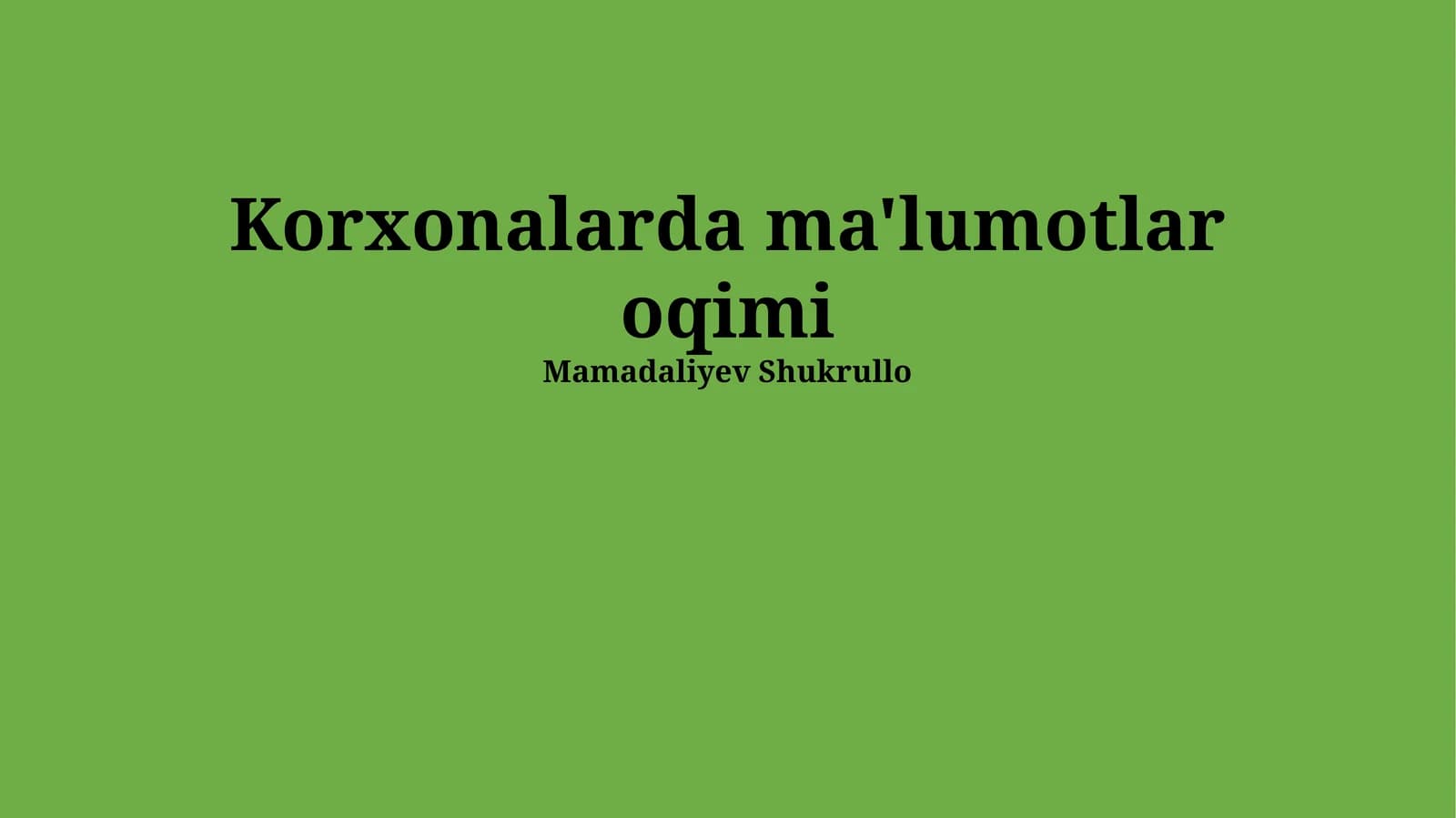 Korxonalarda ma'lumotlar oqimi