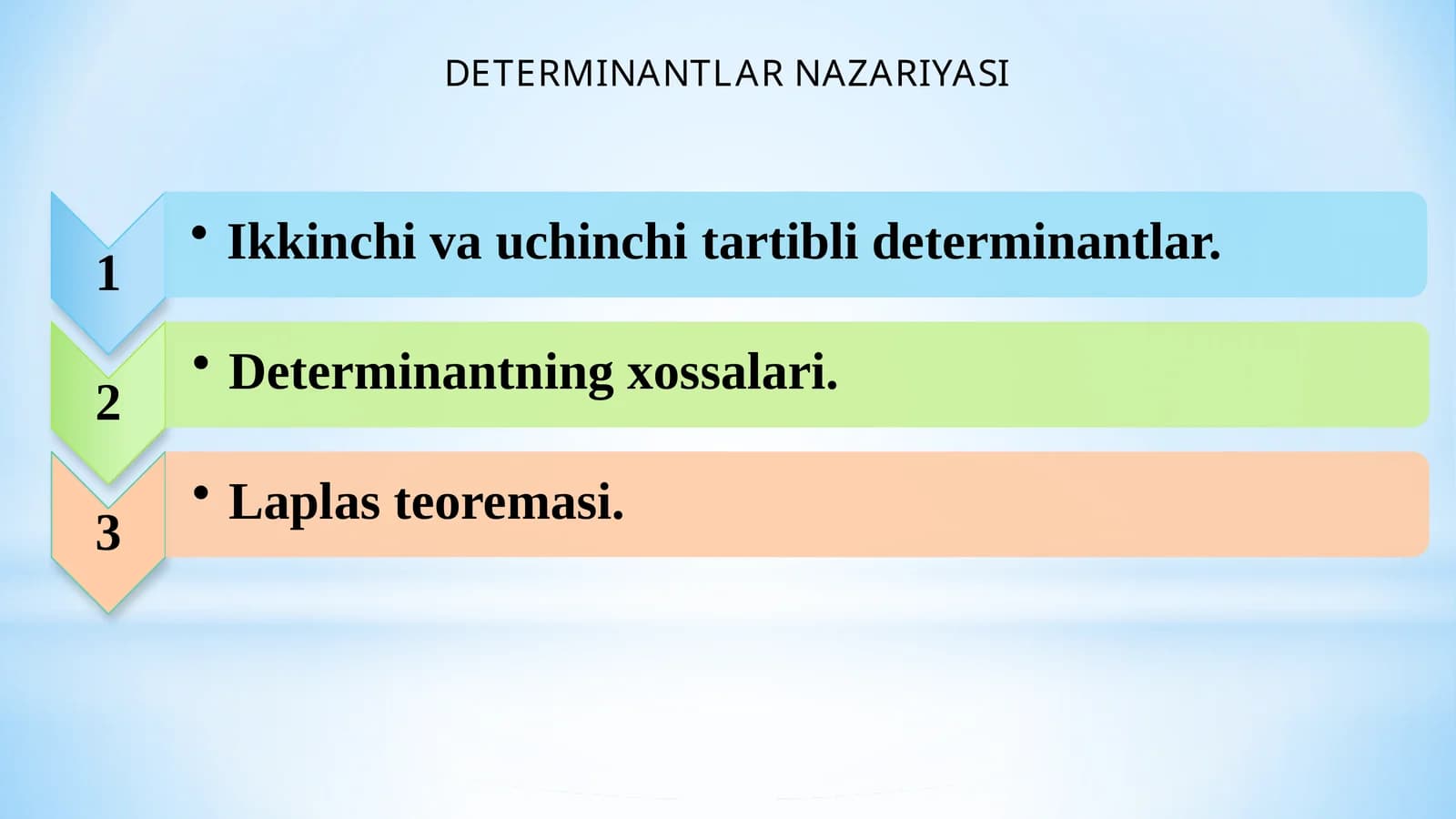 DETERMINANTLAR NAZARIYASI