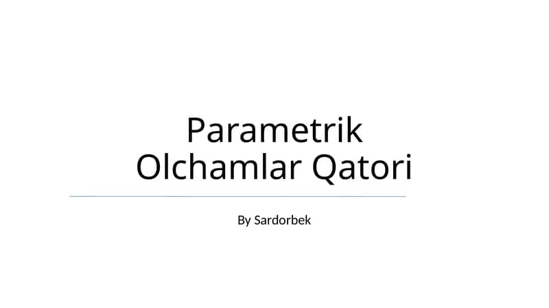 Parametrik Olchamlar Qatori