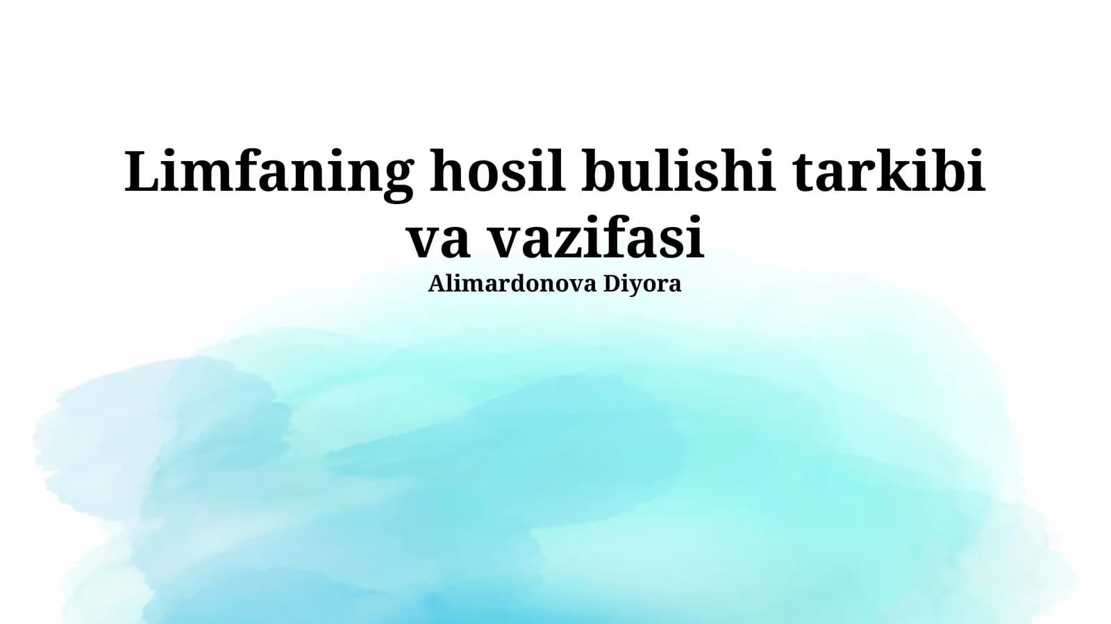 Limfaning hosil bulishi tarkibi va vazifasi