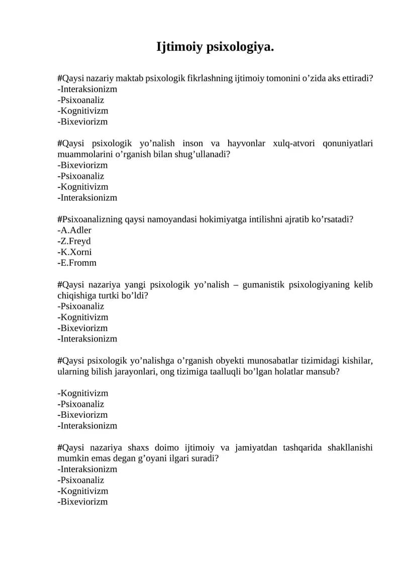Ijtimoiy Psixologiya