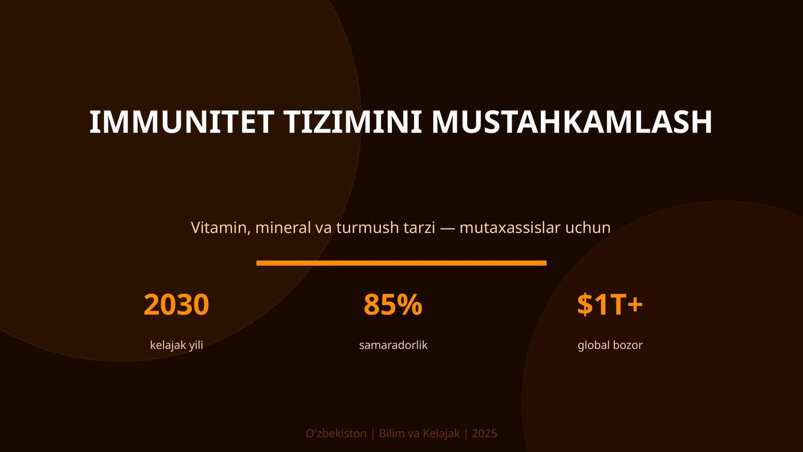 IMMUNITET TIZIMINI MUSTAHKAMLASH