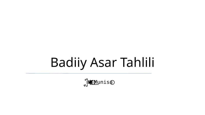 Badiiy Asar Tahlili