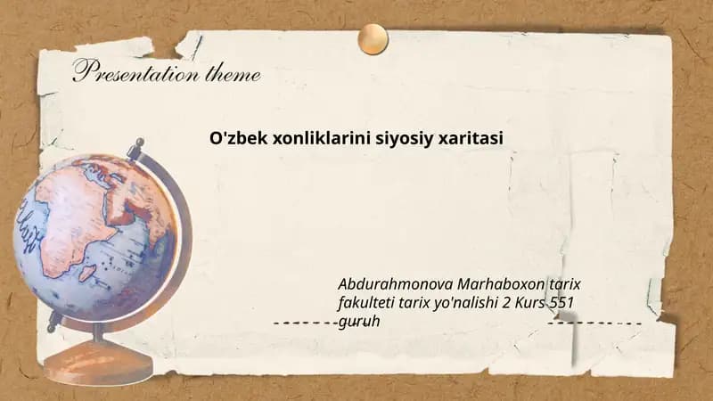 O'zbek xonliklarini siyosiy xaritasi