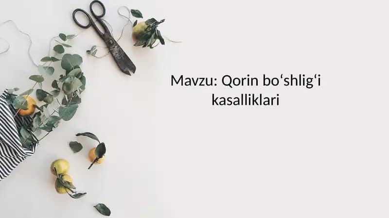 Qorin boʻshligʻi kasalliklari