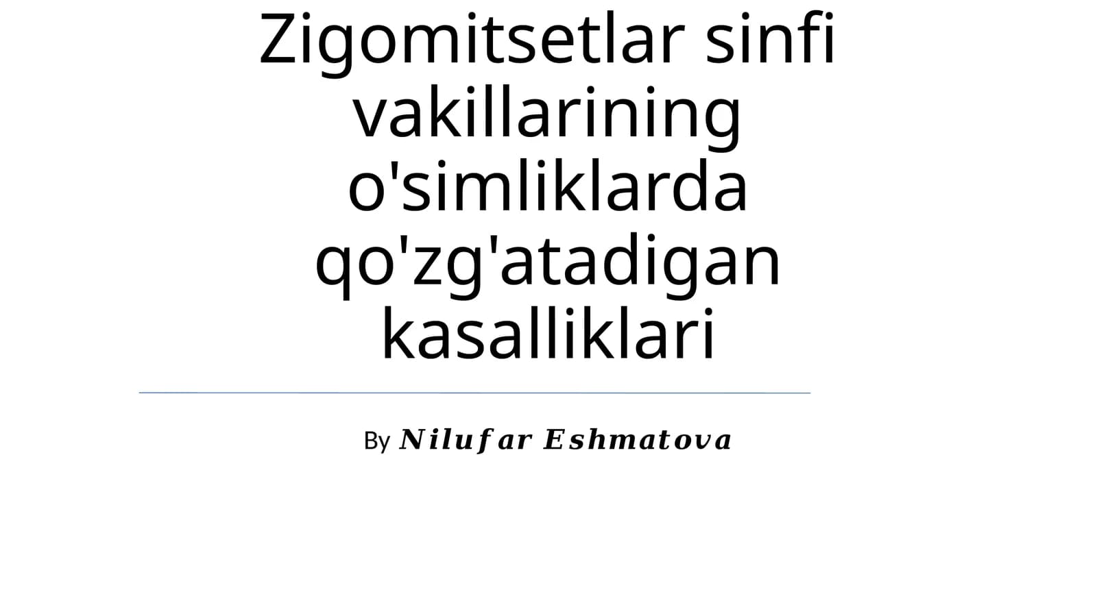 Zigomitsetlar sinfi vakillarining o'simliklarda qo'zg'atadigan kasalliklari