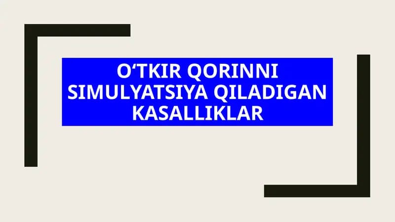O‘tkir qorin sindromi