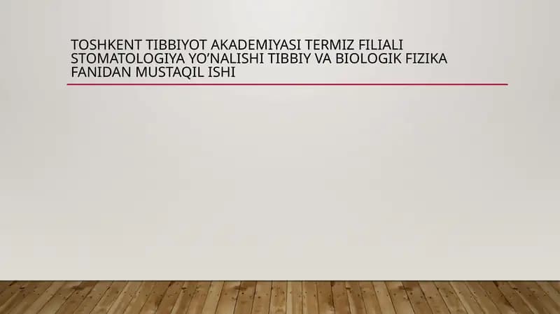 Lazerni tibbiyotda qo’llanishi