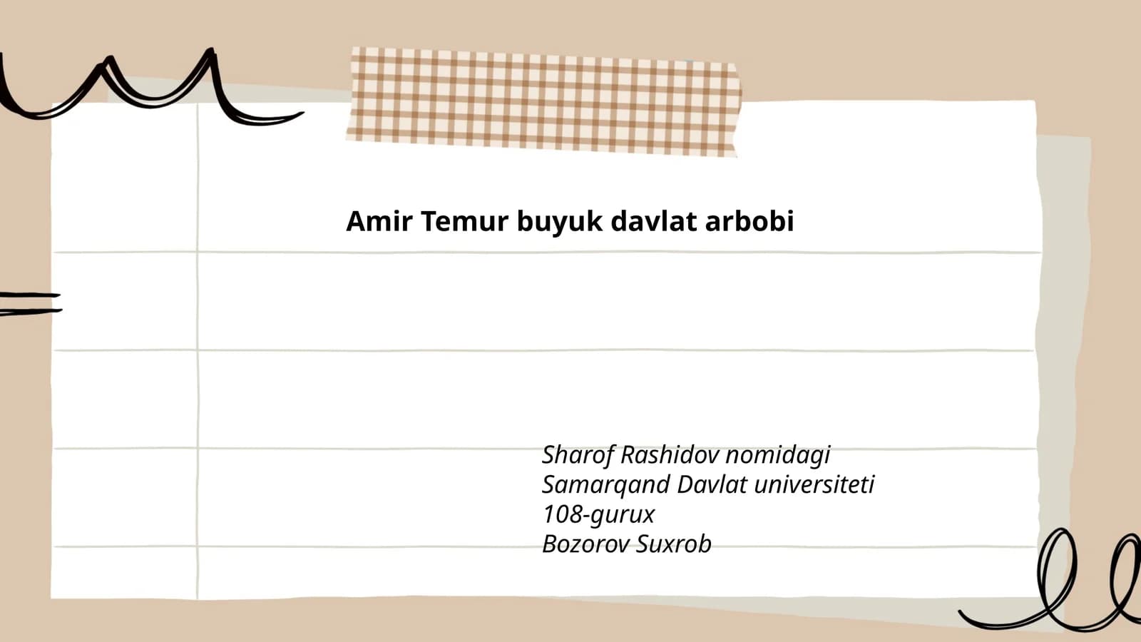 Amir Temur buyuk davlat arbobi