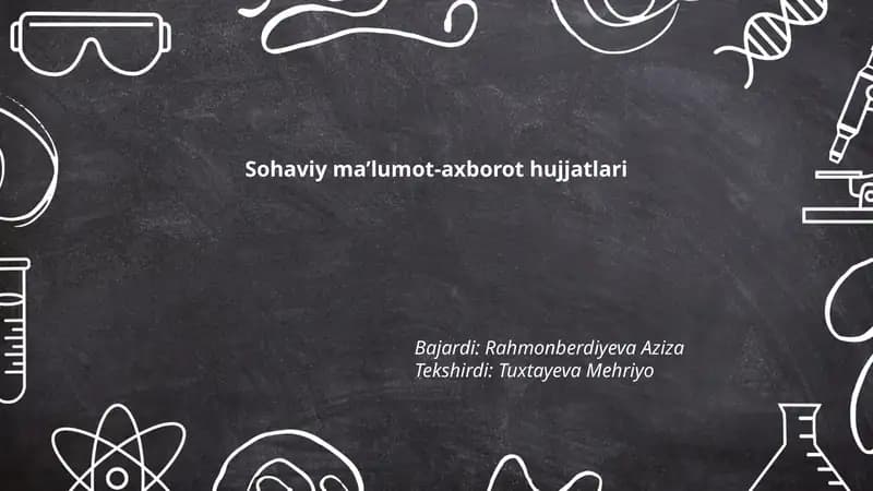 Sohaviy ma’lumot-axborot hujjatlari