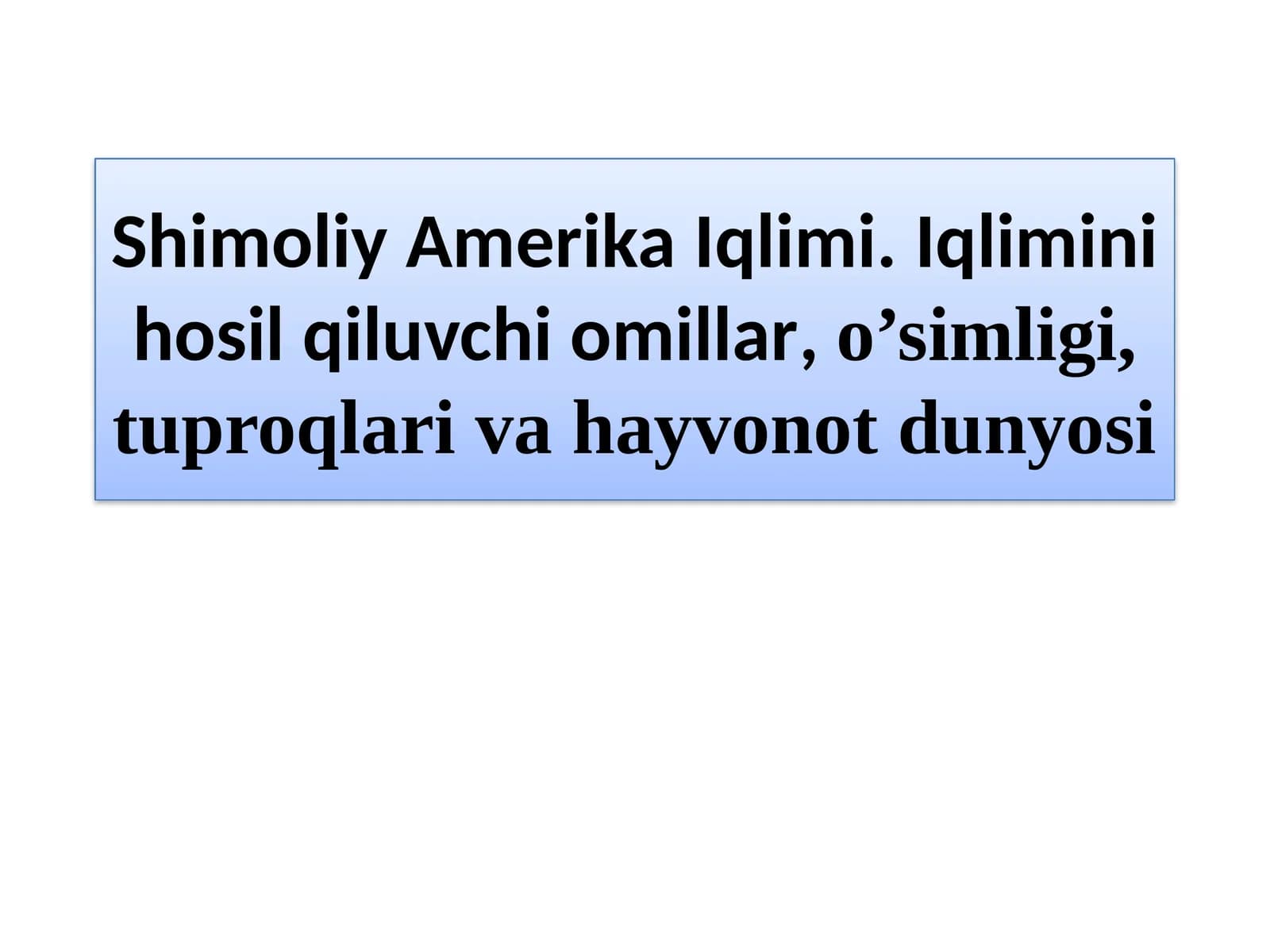 Shimoliy Amerika Iqlimi