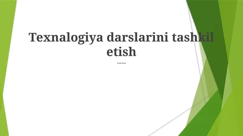 Texnologiya qo'llab-quvvatlash va o'qitish
