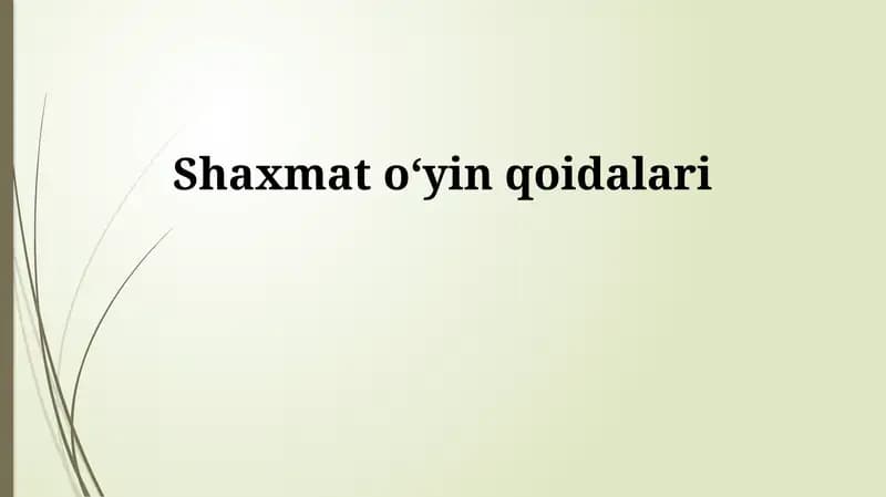 Shaxmat oʻyin qoidalari