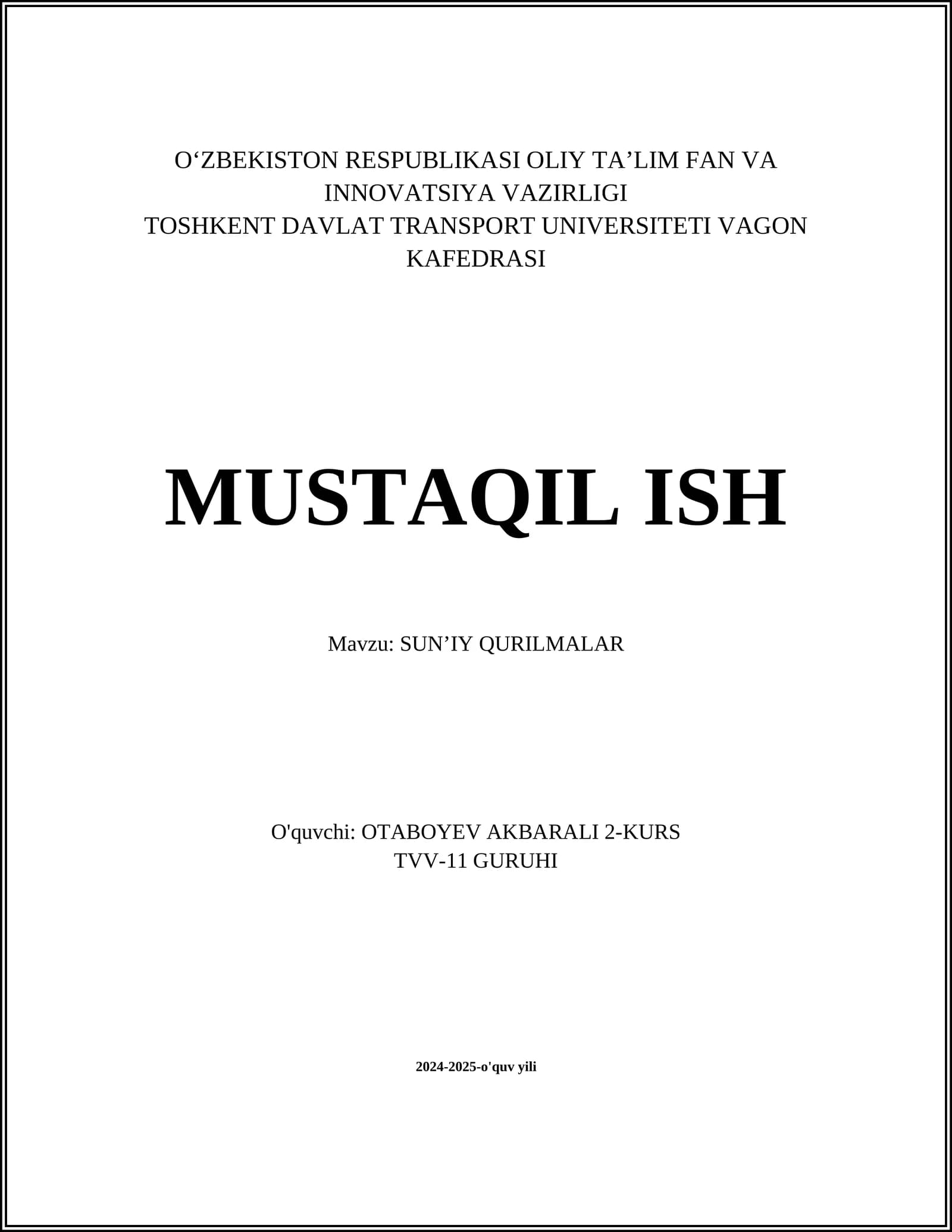 SUNʼIY QURILMALAR