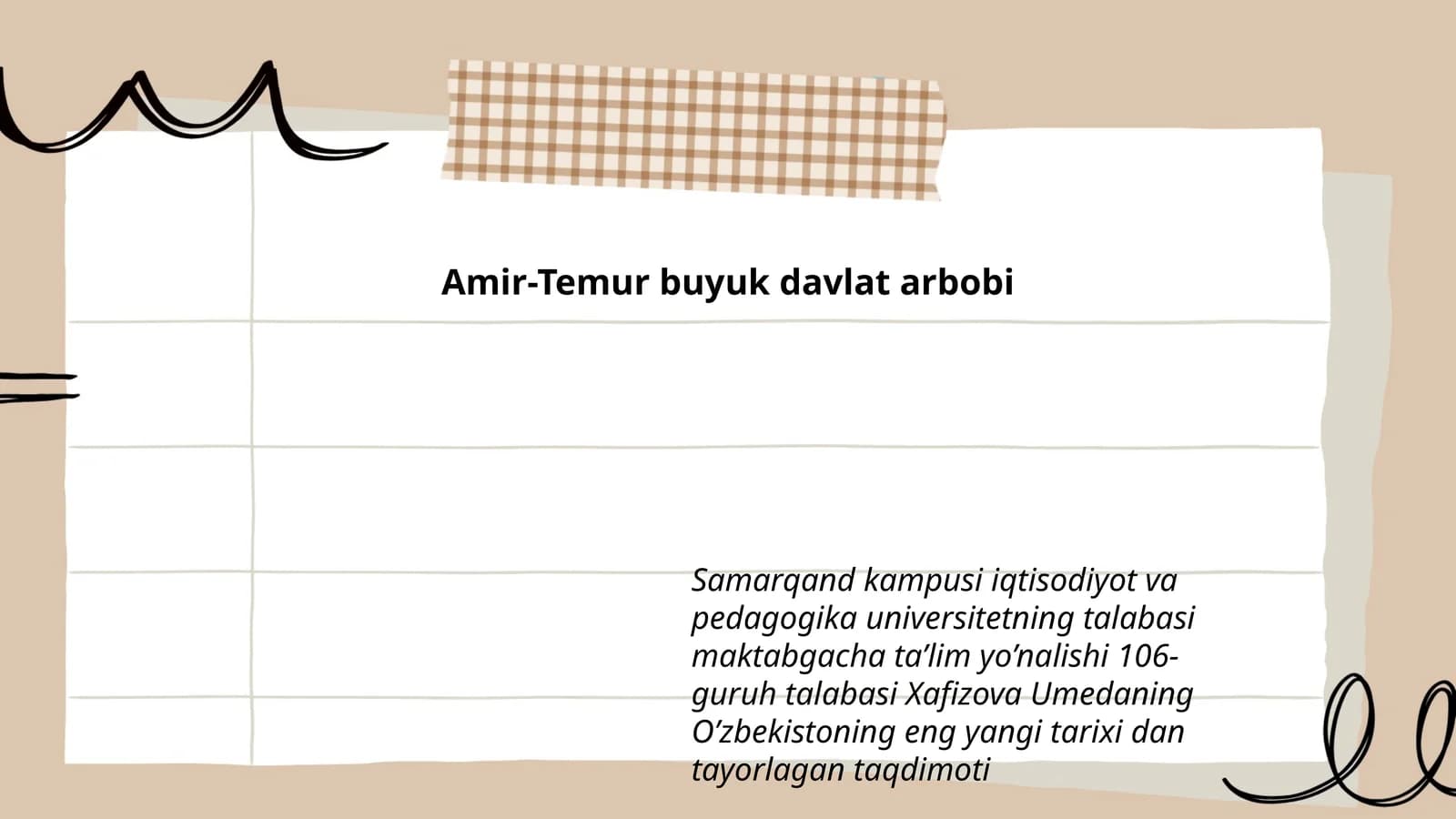 Xafizova Umedaning O’zbekistoning eng yangi tarixi dan tayorlagan taqdimoti