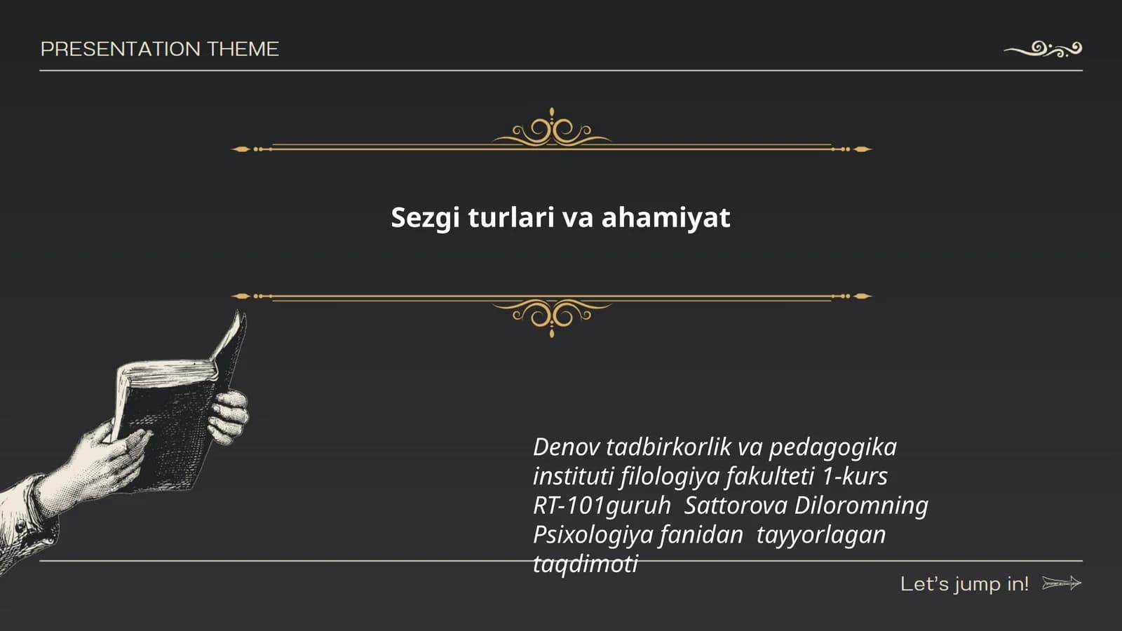 Sezgi turlari va ahamiyat
