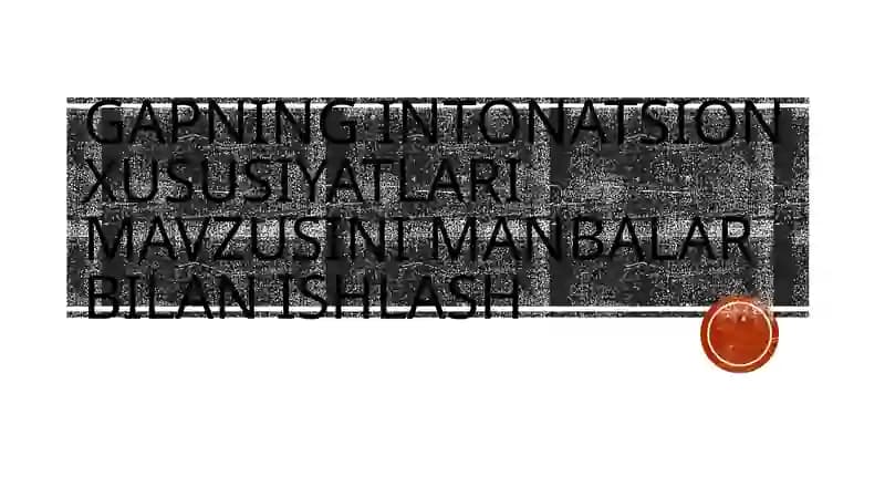 Gapning intonatsion xususiyatlari