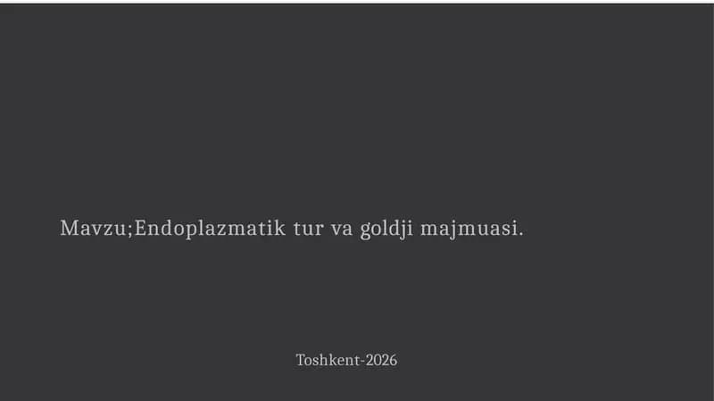 Endoplazmatik tur va goldji aparati