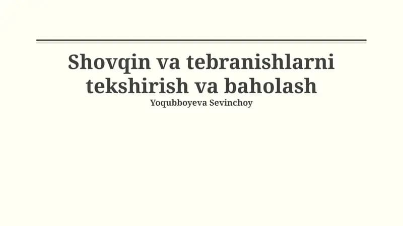 Tebratish va zarba sinovlari