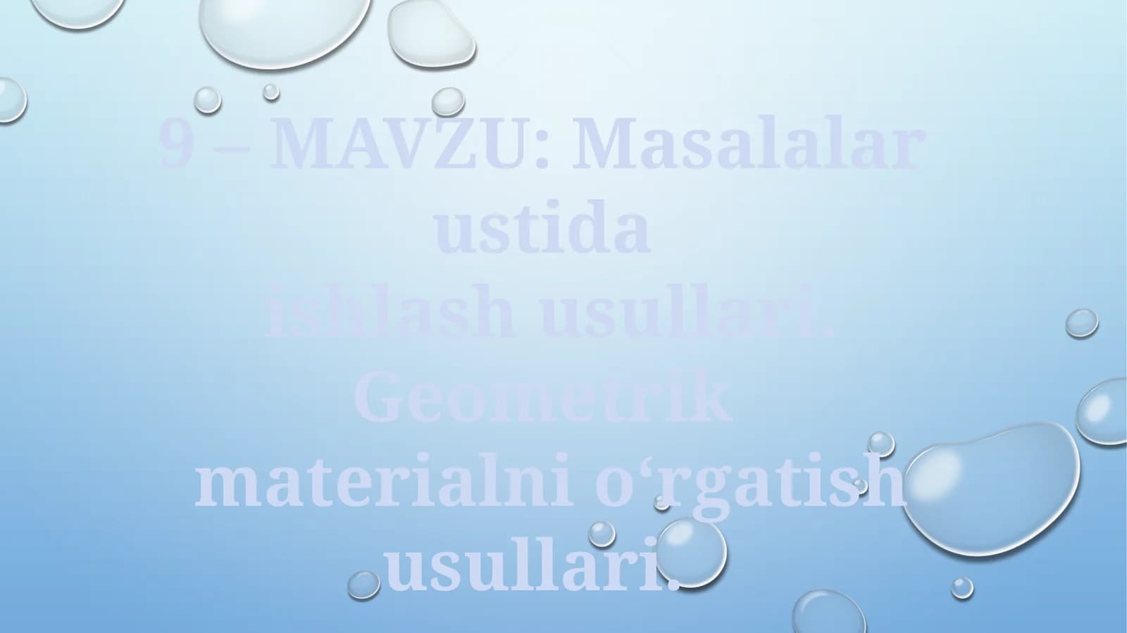 Geometrik materiallarni o'rgatish usullari