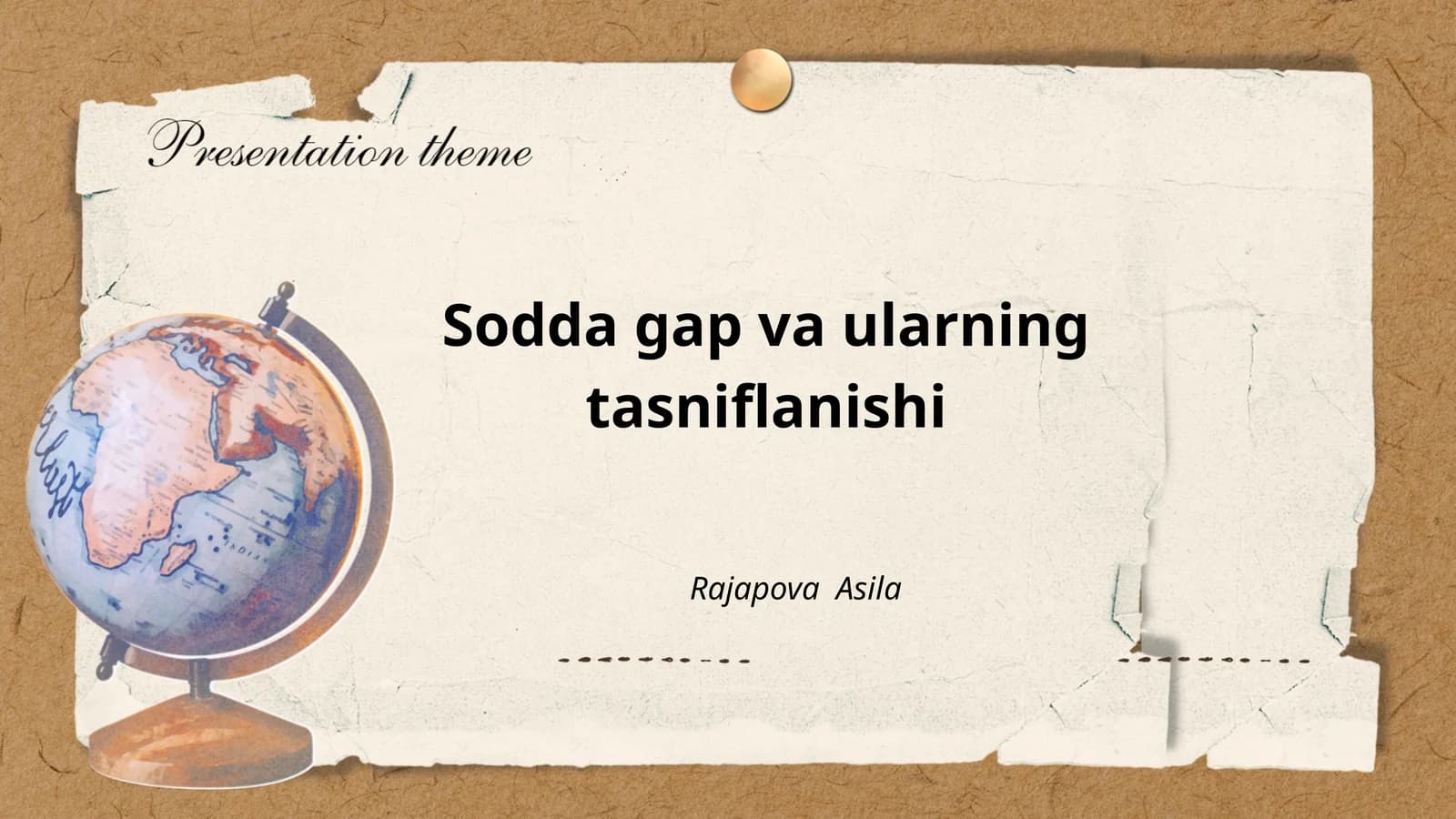 Sodda gap va ularning tasniflanishi