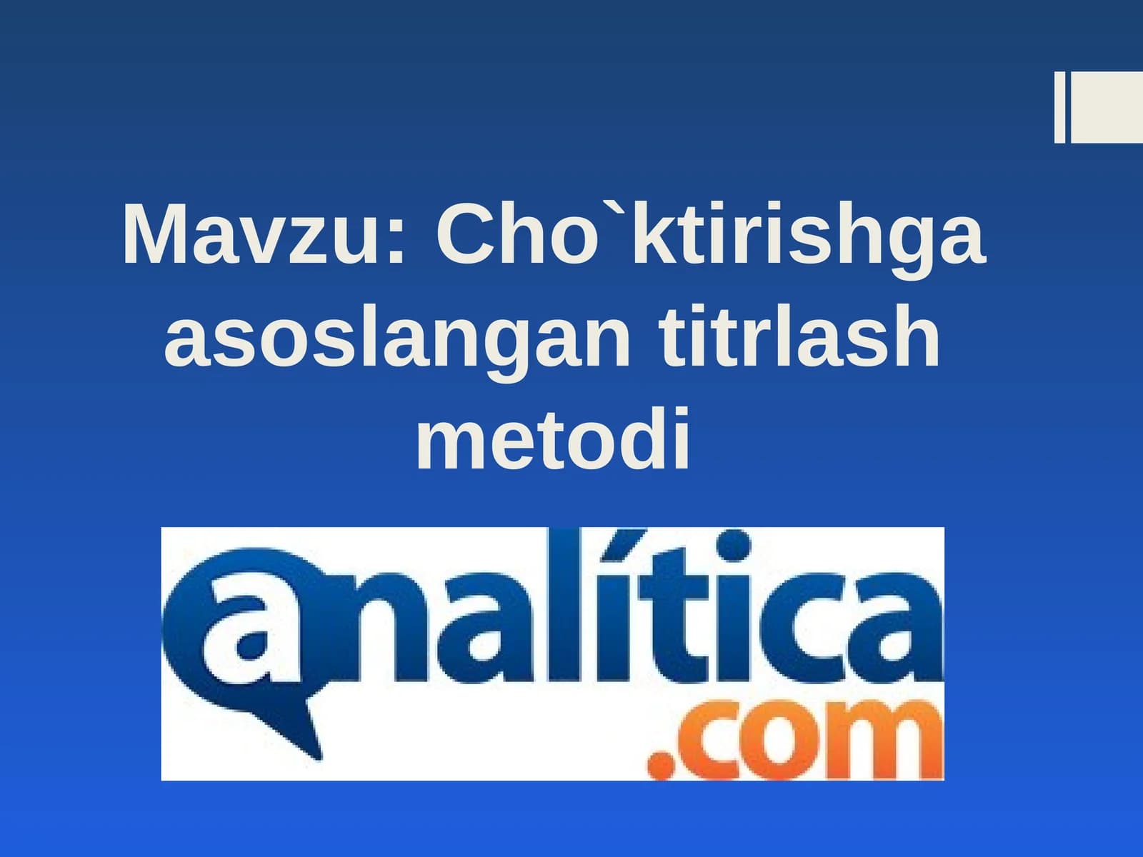 Cho`ktirishgа аsоslаngаn titrlаsh mеtоdi