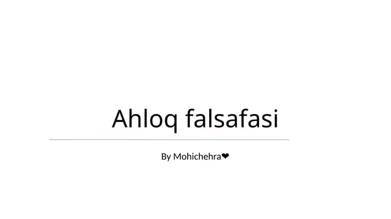 Axloq falsafasi