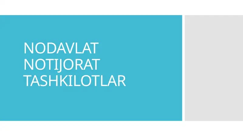 NODAVLAT NOTIJORAT TASHKILOTLAR