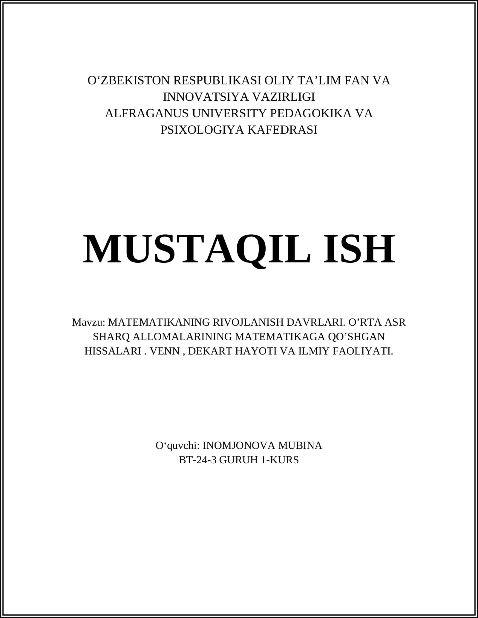 Oʻrta asrlar Sharq matematika rivojlanishi